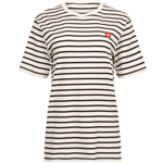 Ace Badge T-Shirt - Off-White/Black Stripes