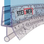 STEIGNER 120cm Joint d'étanchéité arrondi PVC pour Paroi en Verre de Douche ou Baignoire, vitre 3,5/4/5mm, Anti-Fuites d'Eau, UK18