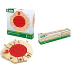 BRIO Mechanical Turntable Wooden Train Track - Compatible with all BRIO Railway Sets & Accessories & Long Straights Wooden Train Track - Compatible with all BRIO Railway Sets & Accessories