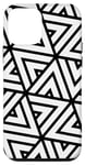 Coque pour iPhone 12 mini Black-White Triangles Hexagons Monochrome Pattern