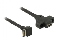 Delock - Intern-til-ekstern USB-kabel - 20-pins USB 3.0-plugg (hann) vinklet til 24 pin USB-C (hunn) panelmonterbar - 45 cm