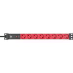Brennenstuhl Alu-Line 8-vägs 19" Uttag för kopplingsdosor PG Plug 2,00 m Svart/Röd C14