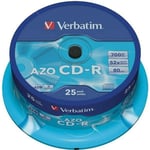 CD-R Verbatim AZO Crystal 25 enheder 700 MB 52x