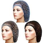 TG 3-pack Mesh Hårnät Mjuk Rayon Stickad Snood Hatt Sovhatt