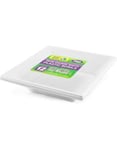 12 st Vita Djupa Fyrkantiga Återanvändbara Plastskålar 18x4,5 cm