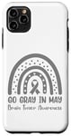 Coque pour iPhone 11 Pro Max Go Gray In May Rainbow Brain Cancer Tumor Sensibilisation