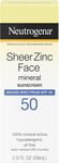 Neutrogena Sheer Zinc Face Dry-Touch Sunscreen Broad Spectrum SPF 50, 2 Fl.... 