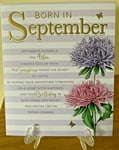 Born In September Birthday Card Female - Foil - Premium Quality - Cherry Orchard