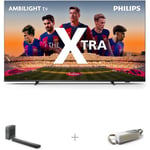 Philips The Xtra PML9008 55" 4K Mini-LED Ambilight TV + TAB8507B 3.1 Soundbar + TAS7807W/00 -BT-kaiutin -tuotepaketti