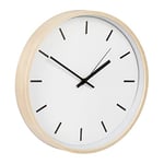 Relaxdays Wall Clock, No Ticking Noise, Without Numerals, Sweeping Second Hand, Kitchen Time D: 31.5 cm, Natural/White, 1 Piece