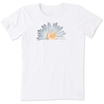 Life Is Good T-Shirt pour Femme Motif Marguerites, Femme, Chemise, 60339, Blanc Nuage., S