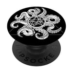 Geometric Lovecraftian Necronomicon Sigil & White Tentacles PopSockets Swappable PopGrip