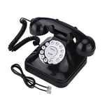 Jarchii Telephone Phone, Vintage Black Multi Function Plastic Home Telephone Retro Wire Landline Phone Muti-function Flash, Re-dial and Reserve Vintage Appearance
