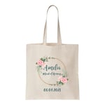 Bantersaurus Custom Maid of Honour Bag For Wedding Day Personalized Maid of Honor Tote Roses (1 Side Print)