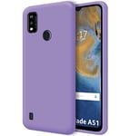 Tumundosmartphone Étui en Silicone Liquide Ultra Doux pour ZTE Blade A51 Violet