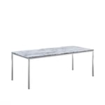Knoll - Florence Knoll High Table, Rektangulär, 200 x 90 cm, skiva i Statuarietto marmor - Matbord - Florence Knoll - Vit - Metall/Sten