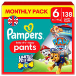 Pampers Paw Patrol Baby Dry Size 6 Diaper Pants 14-19kg Monthly Pack 138 Nappies