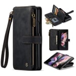 CaseMe Zipper Plånboksfodral Samsung Galaxy Z Fold 3 svart