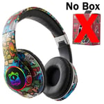 Black No Box Casque sans fil Bluetooth 5.1 DJ Gamer avec micro, lumière LED RVB, prise en charge de la carte TF, écouteurs pour enfants, TV, PC, PS4, PS5, casque de jeu ""Nipseyteko