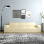 vidaXL elastisk 4-personers sofabetræk polyesterjersey cremefarvet