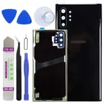 LUVSS Replacement for Samsung Galaxy Note 10+ Plus SM-N975F N976F Back Glass With Camera Glass Lens + Repair Manual DIY Tools Kit (Aura Black)