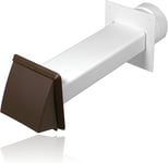 Spares2Go Universal External Wall Vent Cover Kit for Vented Tumble Dryers (Brown