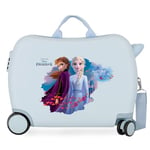 Disney Frozen Nature is magical Blue Kids Rolling Suitcase 50 x 39 x 20 cm Rigid ABS Combination Lock 34 Litre 2.1 kg 4 Wheels Hand Luggage
