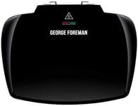 George Foreman Large Electric Grill [Non stick, Healthy, Griddle, Toastie, Hot plate, Panini, BBQ, Energy saving, Vertical storage, Easy clean, Drip tray, Ready to cook light] Black, 2400W 23440