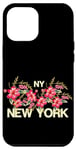 iPhone 12 Pro Max Cute Floral New York City with Graphic Design Roses Flower Case