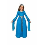 Kostume til børn Middelalder prinsesse Blå (2 Dele) 10-12 år