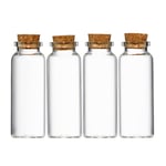 4 st. små korkförsedda glasflaskor / vialer – 40 ml