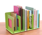 AWJ Detachable Wooden 4 Sections Storage Rack Box Desktop Board DIY Organizer Detachable Book Shelf Rack CD DVD Stand Storage