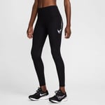 Nike Dri-FIT Fast Swoosh Mid-Rise 7/8 Tights Dam XS - Svarta Långa Tights för Bekväm och Effektiv Löpning
