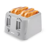 Geepas 4 Slice Bread Toaster with 6 Level Browning Control | Removable Crumb Tray, Cancel Function, Cord Storage & Cool Touch Plastic Housing | 1400W | 2 Year Warranty