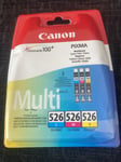 Canon CLI 526-CMY Ink Cartridge Multipack X3 Cyan, Magenta, Yellow. Original New