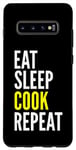 Coque pour Galaxy S10+ Eat Sleep Cook Repeat - Chef Funny