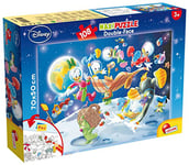 Lisciani - Disney Puzzle Mickey Mouse - Maxi Puzzle 108 Pièces - Double Face - Verso A Colorier - Jeu Educatif - A partir de 3 ans