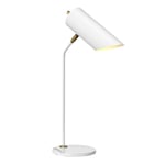 Table Lamp Fixed Stem Tubular Spotlight Shade White Aged Brass LED E27 8W
