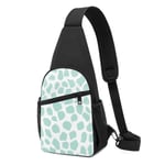 PGTry Mint And White Animal Spots Nursery Sling bag, Lightweight shoulder Backpack chest pack crossbody Bags Travel Hiking Daypacks for Men Women