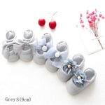 3 Pairs Baby Ankle Socks Slipper Boots Cotton Grey S
