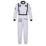 Astronaut kostym rymddräkt för vuxna Cosplay kostymer Dragkedja Halloween kostym par flyg jumpsuit Plus storlek Uniform White For Men L