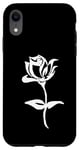 Coque pour iPhone XR Rose blanche minimaliste dessin fleur rose amoureux jardinage