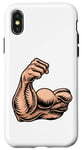 Coque pour iPhone X/XS Icône de dessin animé pour bras musculaire biceps fort