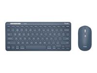 Trust Lyra Multi-Device - Ensemble clavier et souris - Bluetooth, 2.4 GHz - QWERTY - US - bleu - boîte