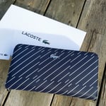 Genuine LACOSTE Navy ZIPPED WALLET / PURSE in Box Notes Cards NEW NF2401DT L20