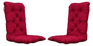 Chicreat Lot de 2 Chaises à Dossier Haut, 120 x 50 x 8 cm, Rouge