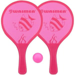 Strandspel - WAIMEA - Djurbadboll i 3 rosa delar - Blandat - 2 racketar, 1 boll