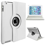 For Apple iPad 9.7 2018 6 Gen A1954 A1893 360 Degree Swivel Stand Smart Protective Cover(White)