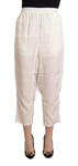 MAISON MARGIELA Pants White High Waist Cropped Women Trouser IT40/US6/S 700usd