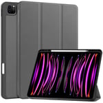 EIDERWOOD iPad Air 13" (2025 / 2024) Tri-fold Konst Läder Fodral med Apple Pencil Hållare - Grå